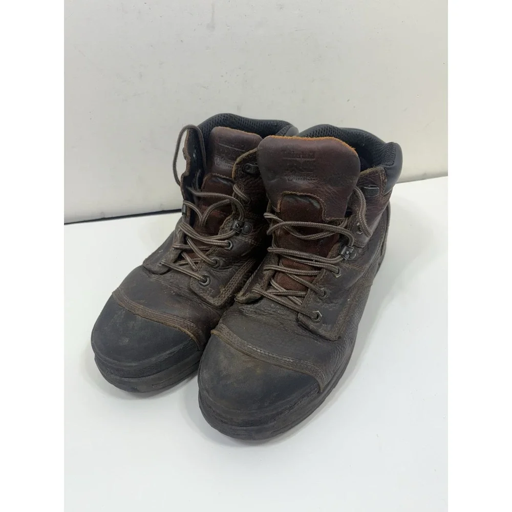 Timberland PRO Boots Mens Size 11 Wide Black Steel Toe Work Anti Fatigue Leather
